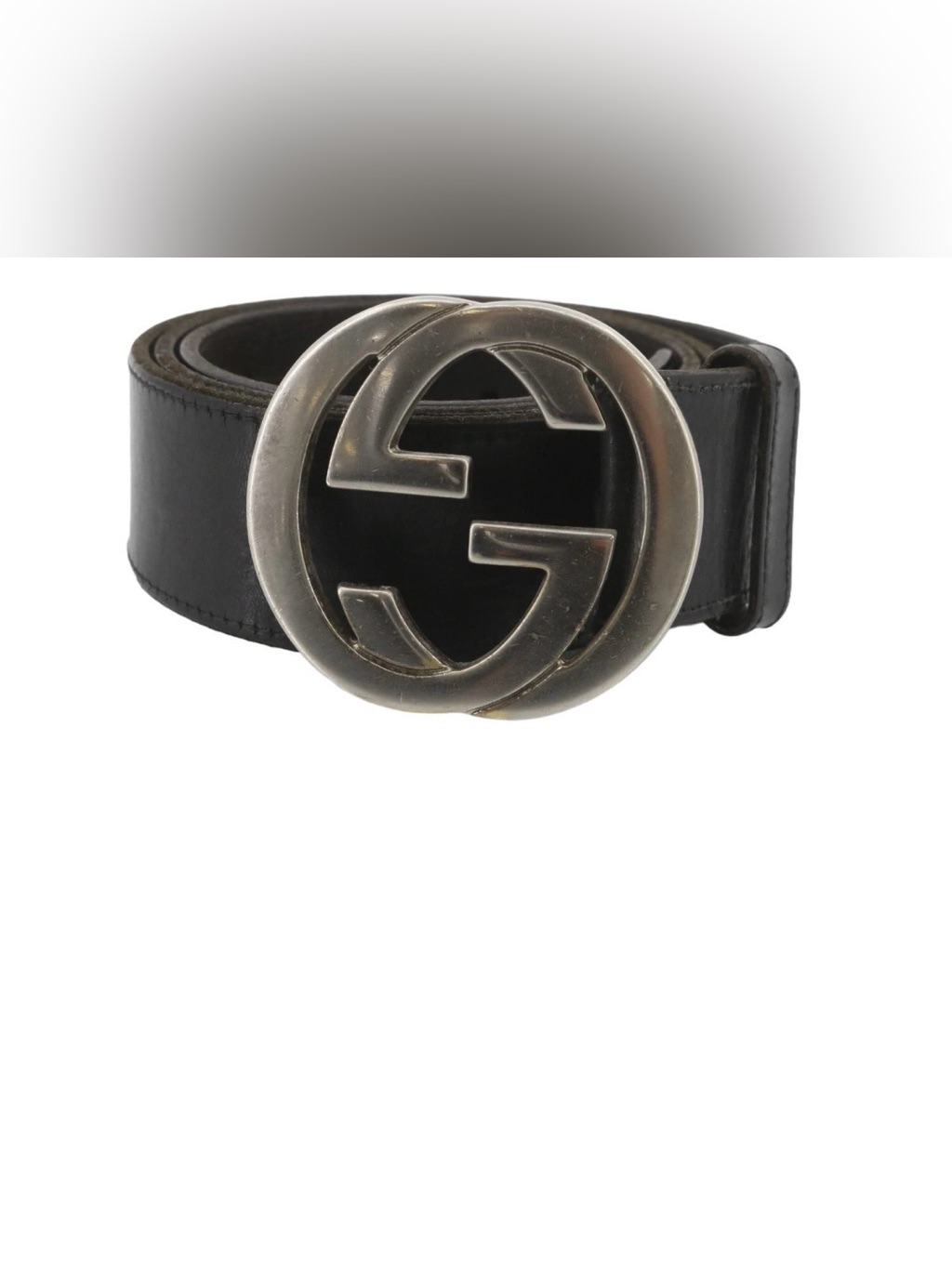 Authentic Black And Silver Gucci Belt -Size 85/34